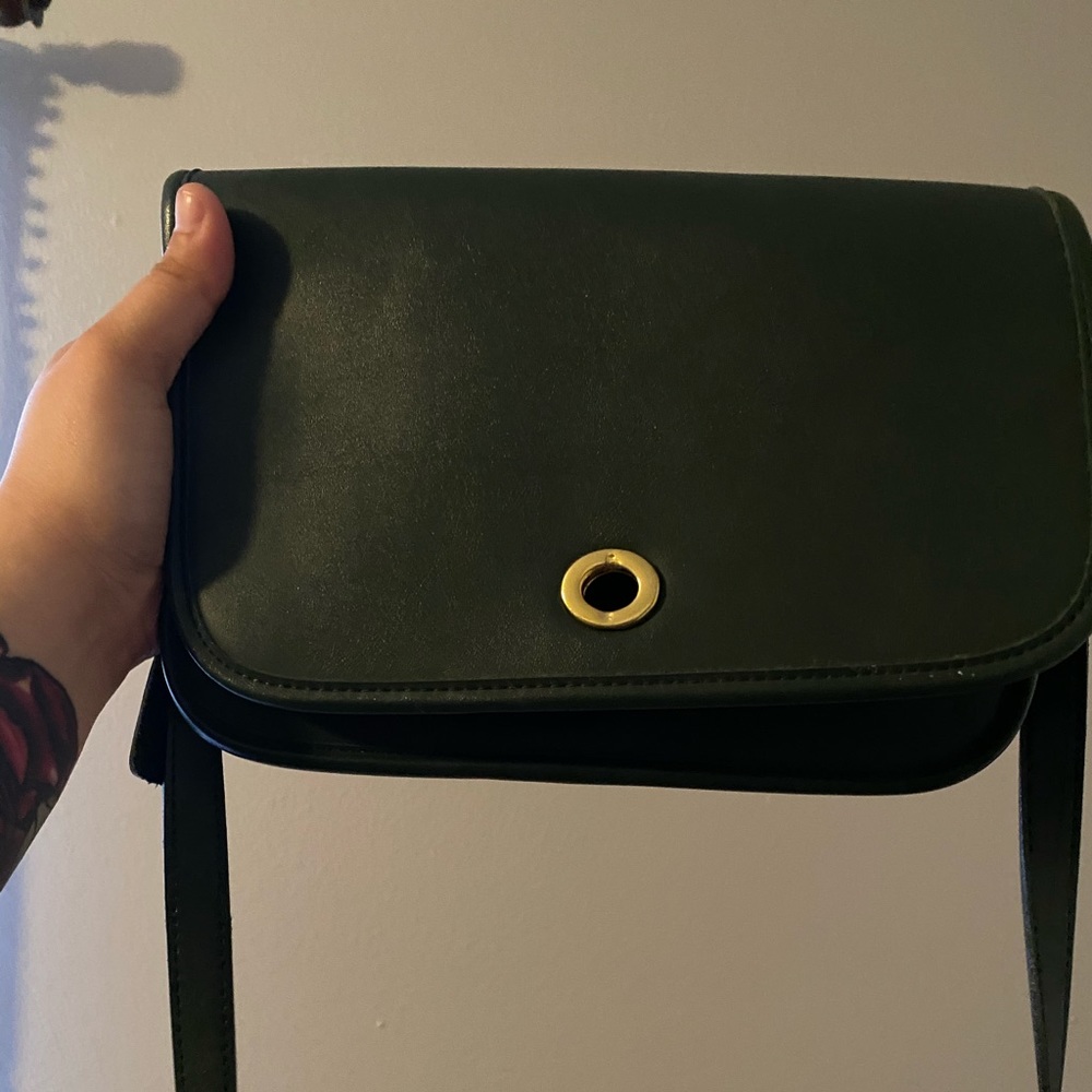 Green Leather Vintage Coach Crossbody